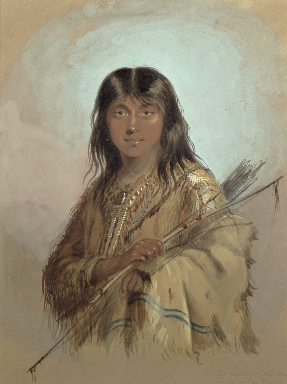 Chinook Indian, Columbia River tekijältä Alfred Jacob Miller
