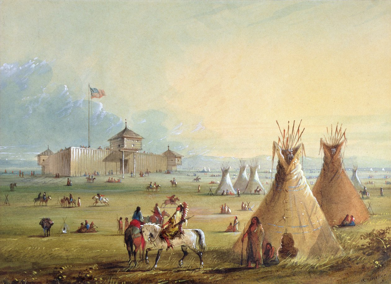 Fort Laramie, 1858-60 tekijältä Alfred Jacob Miller