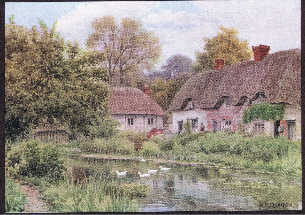 Cottages at Lake, Nr Salisbury, Wiltshire, julkaisusta The Cottages and the Village Life of Rural England, Dent & Sons Limited, 1912. tekijältä Alfred Robert Quinton