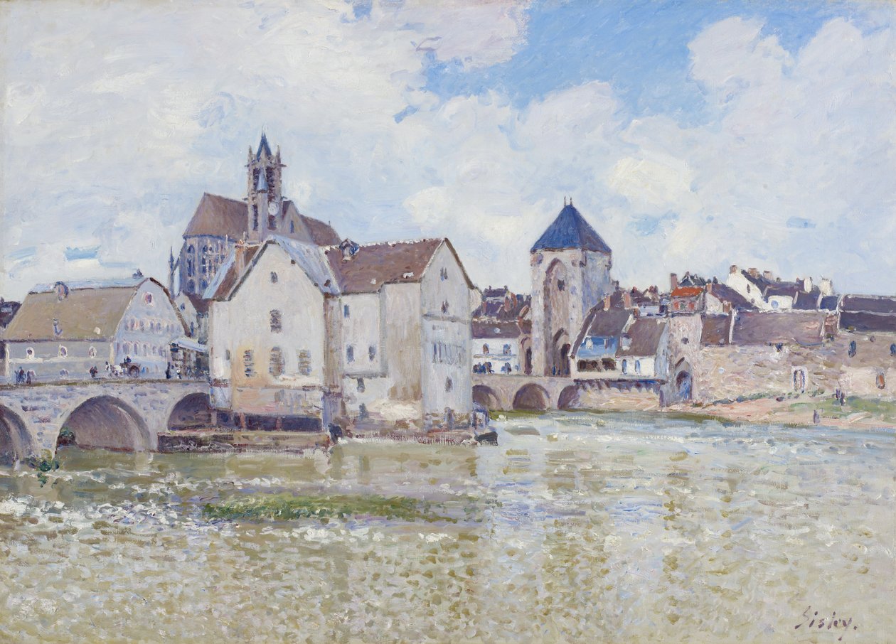 Le Pont de Moret, 1888 tekijältä Alfred Sisley