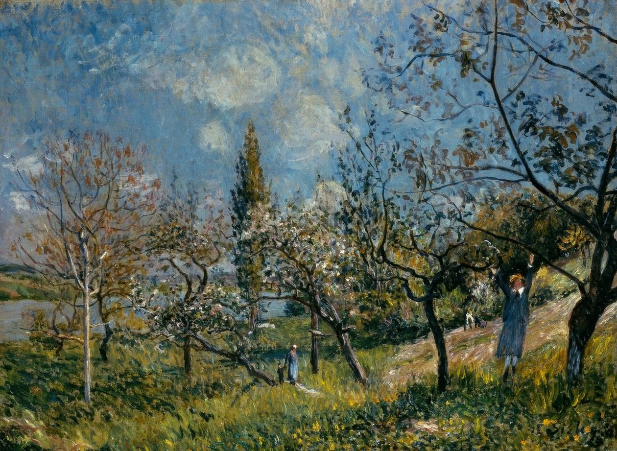 Obstgarten im Frühling tekijältä Alfred Sisley