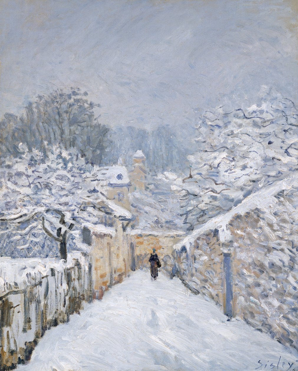 Lunta Louveciennesissä, 1878 tekijältä Alfred Sisley