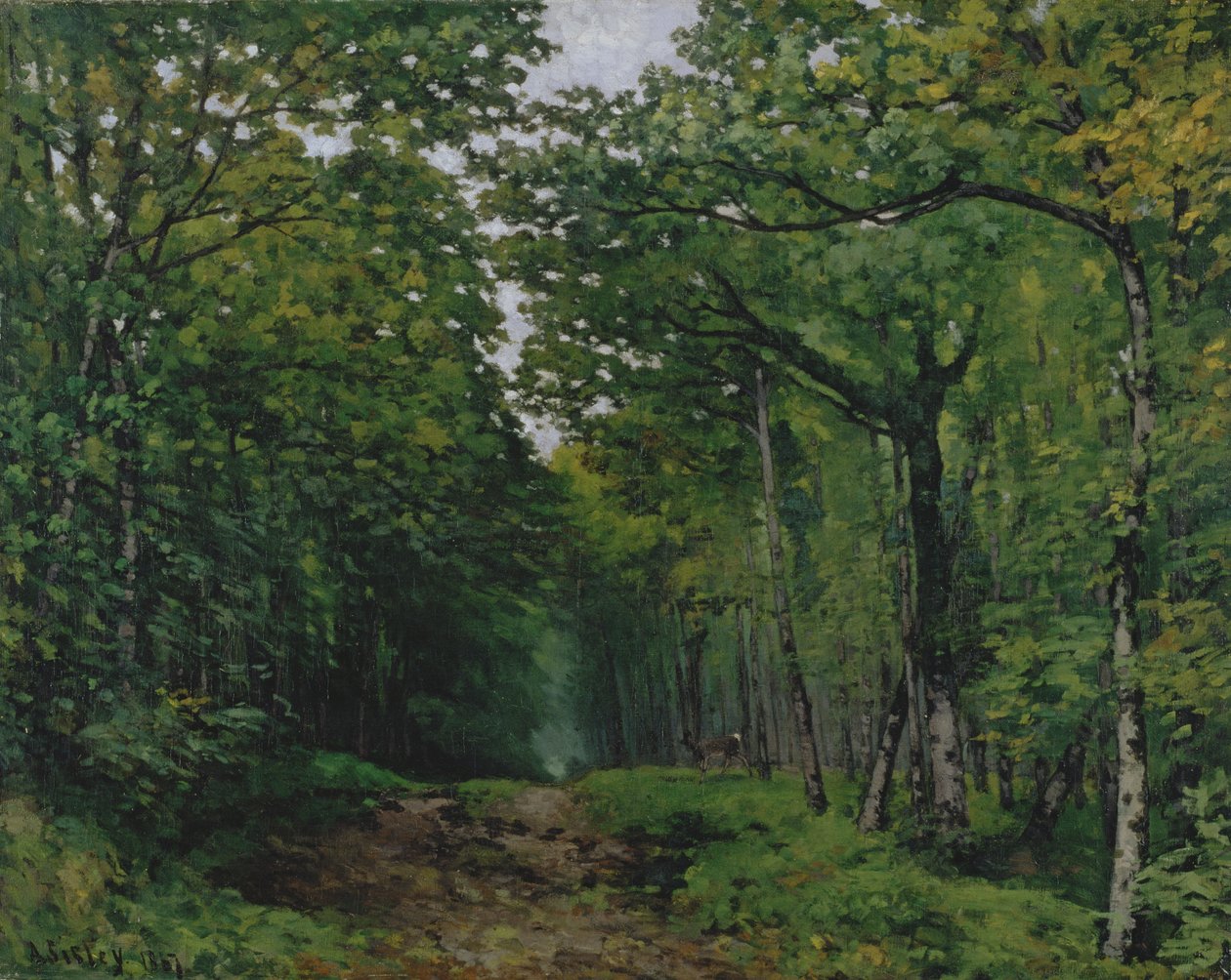 Avenue of Chestnut Trees La Celle-Saint-Cloudissa, 1867 tekijältä Alfred Sisley