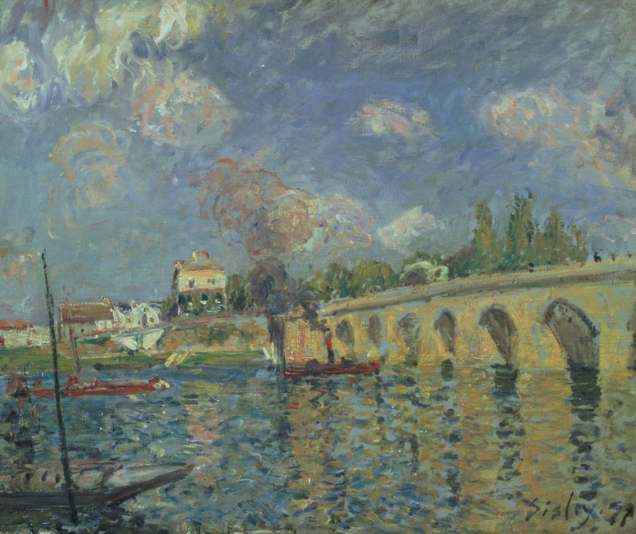 Silta, 1871 tekijältä Alfred Sisley