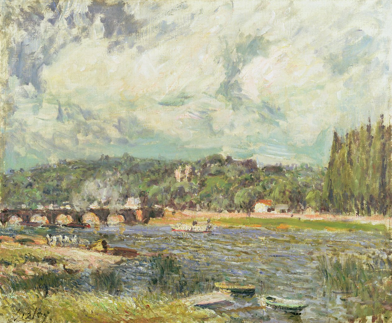 Sevresin silta, n. 1877 tekijältä Alfred Sisley