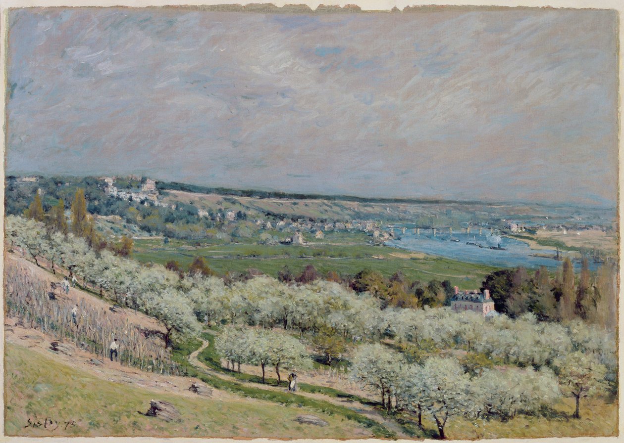 Terassi Saint-Germainissa, kevät, 1875 tekijältä Alfred Sisley