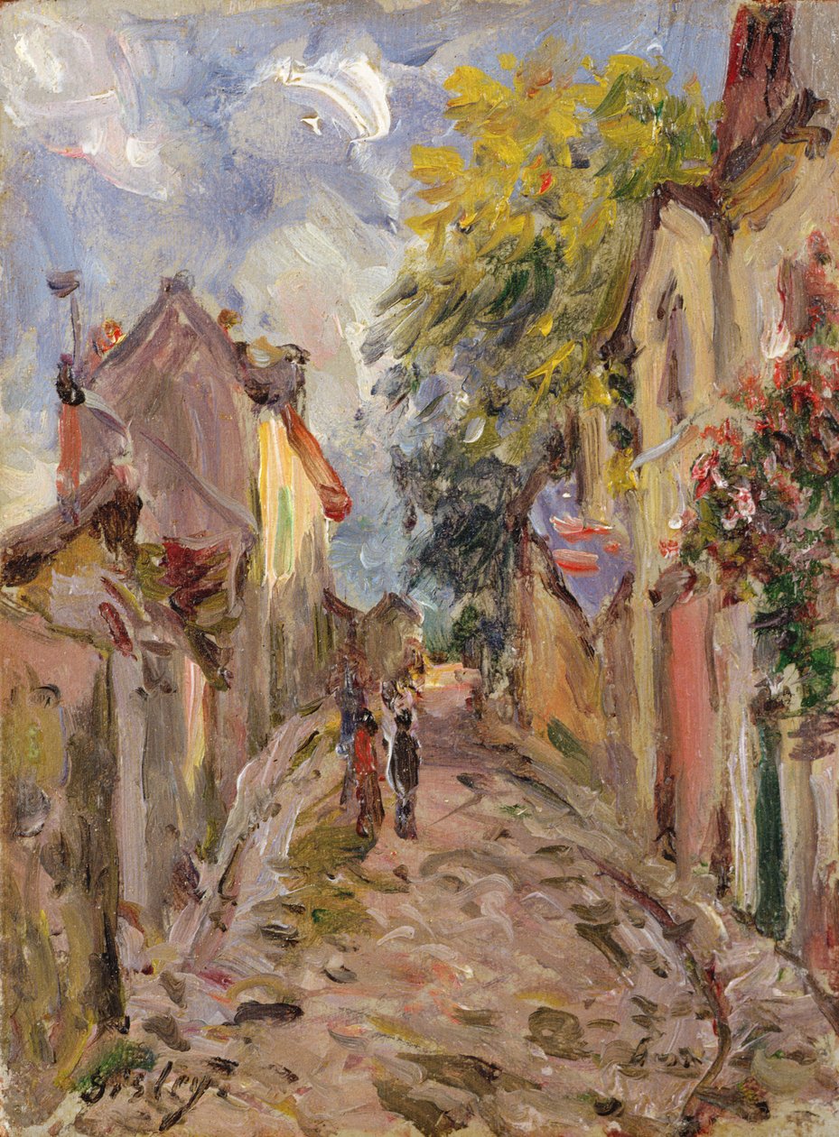 Kylän katukuva (paneeli) tekijältä Alfred Sisley