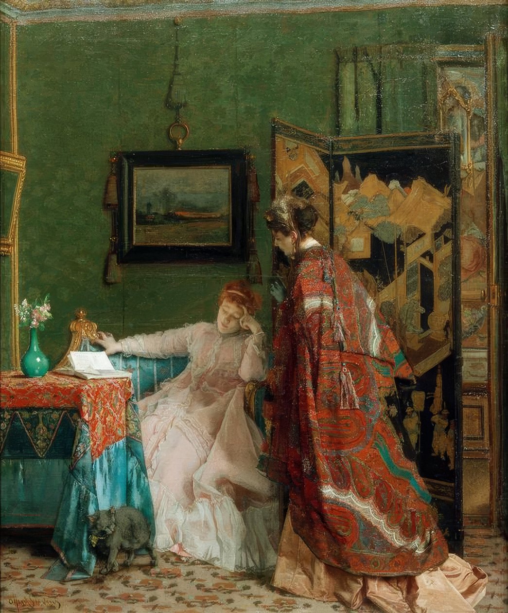 A.Stevens, Nonchalance od. Der Besuch tekijältä Alfred Emile Stevens