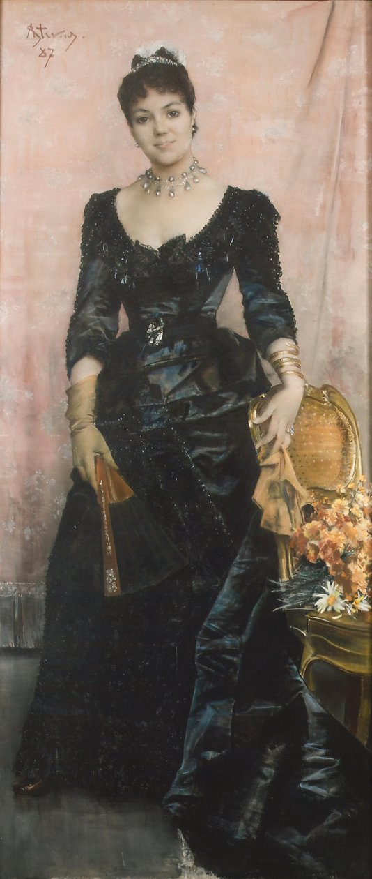 Muotokuva La Baronne du Mesnilistä tekijältä Alfred Emile Stevens