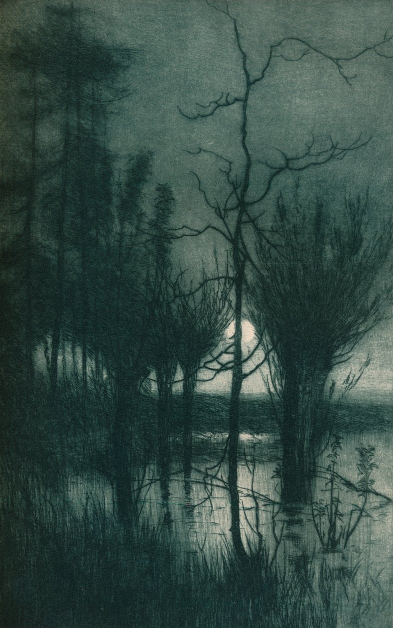 Hiljainen kuu, c1901 tekijältä Alfred East