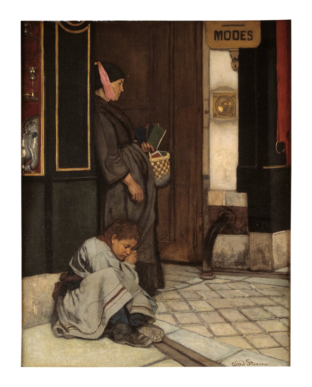 Kerjäämisen siedetty (öljy kankaalle) tekijältä Alfred Emile Stevens