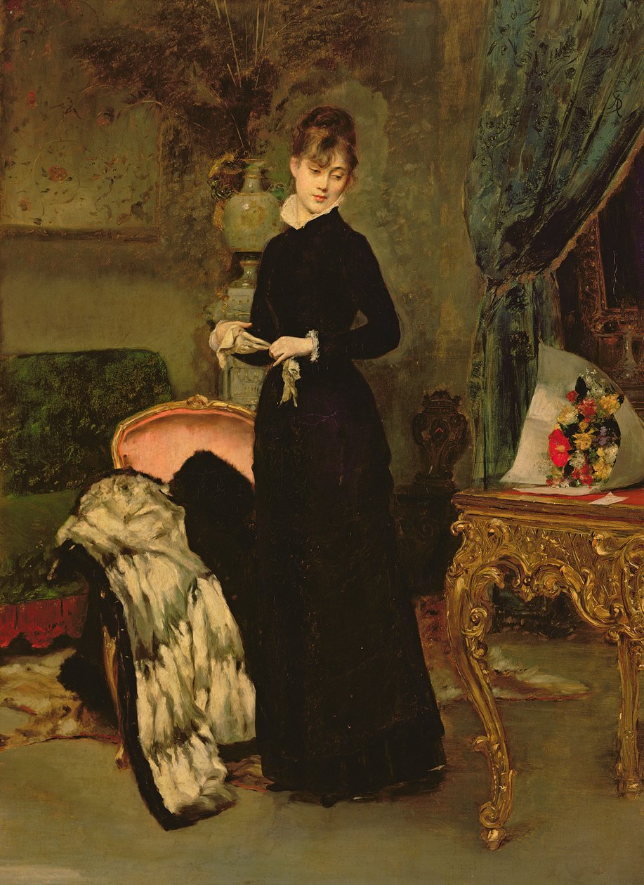 Huonekalut ja erilaiset esineet 1100- ja 1300-luvuilta tekijältä Alfred Emile Stevens