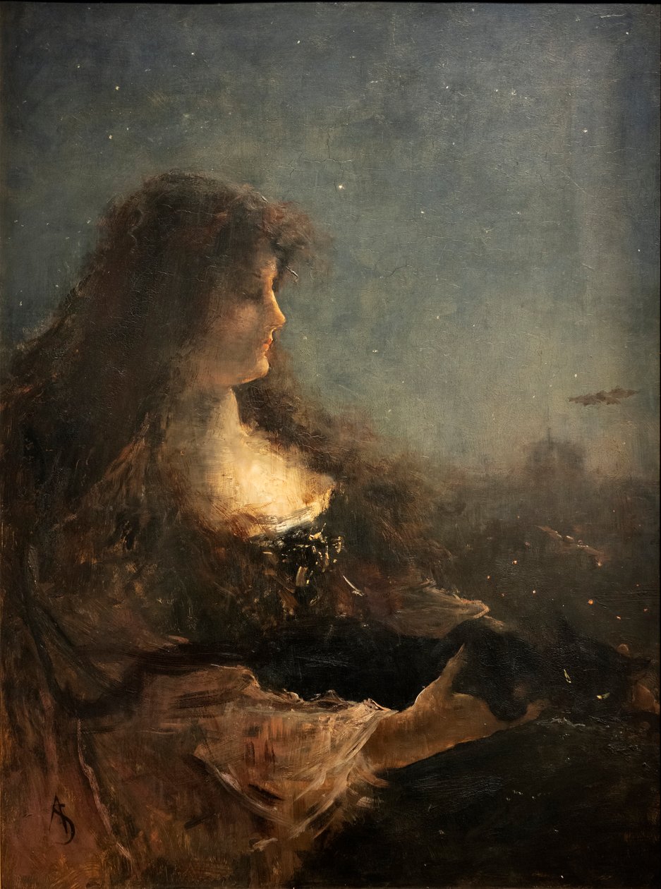 Yö, c. 1800-luku (maalaus) tekijältä Alfred Emile Stevens