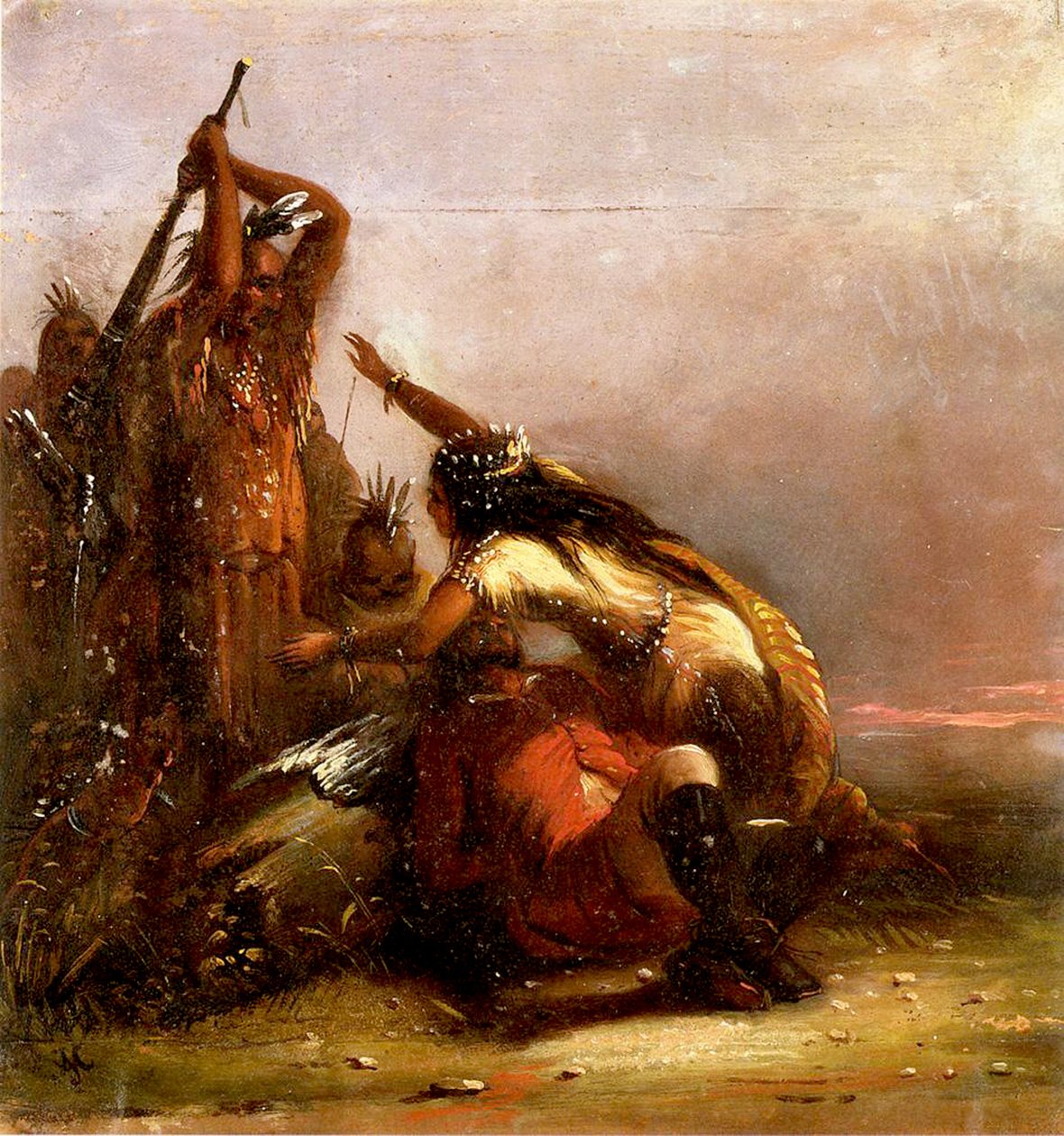 Pocahontas (oli sobre paper) finlandès tekijältä Alfred Jacob Miller