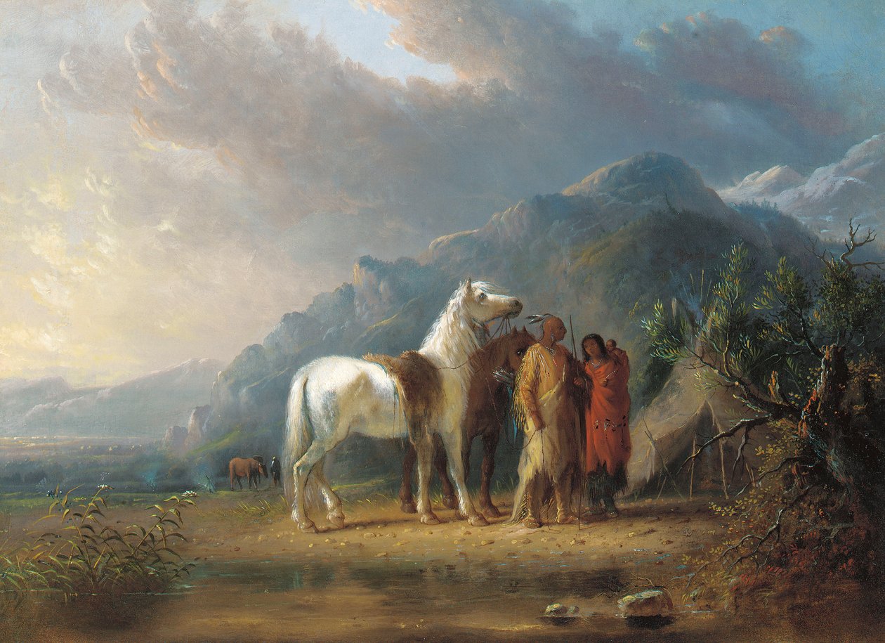Sioux Camp (öljy kankaalle) tekijältä Alfred Jacob Miller