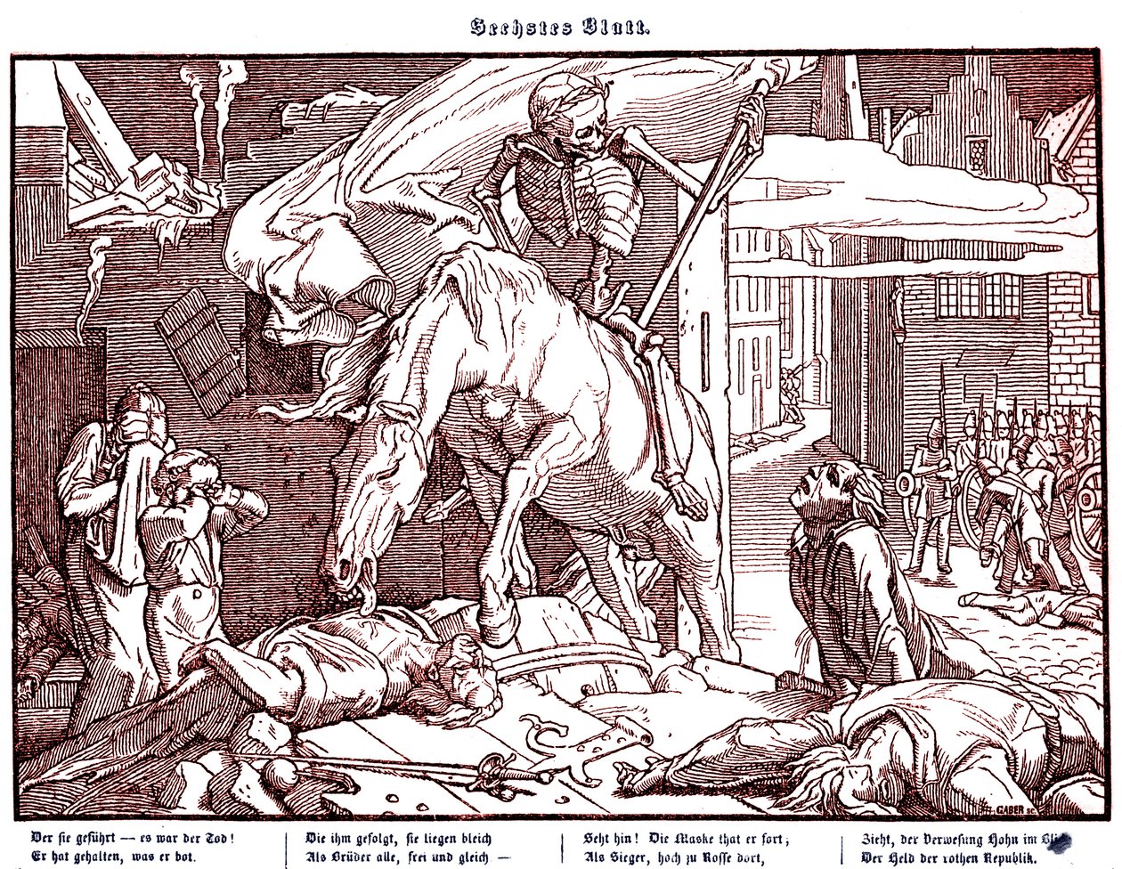 Totentanz 1848: Kuolema tasavallan sankarina tekijältä Alfred Rethel