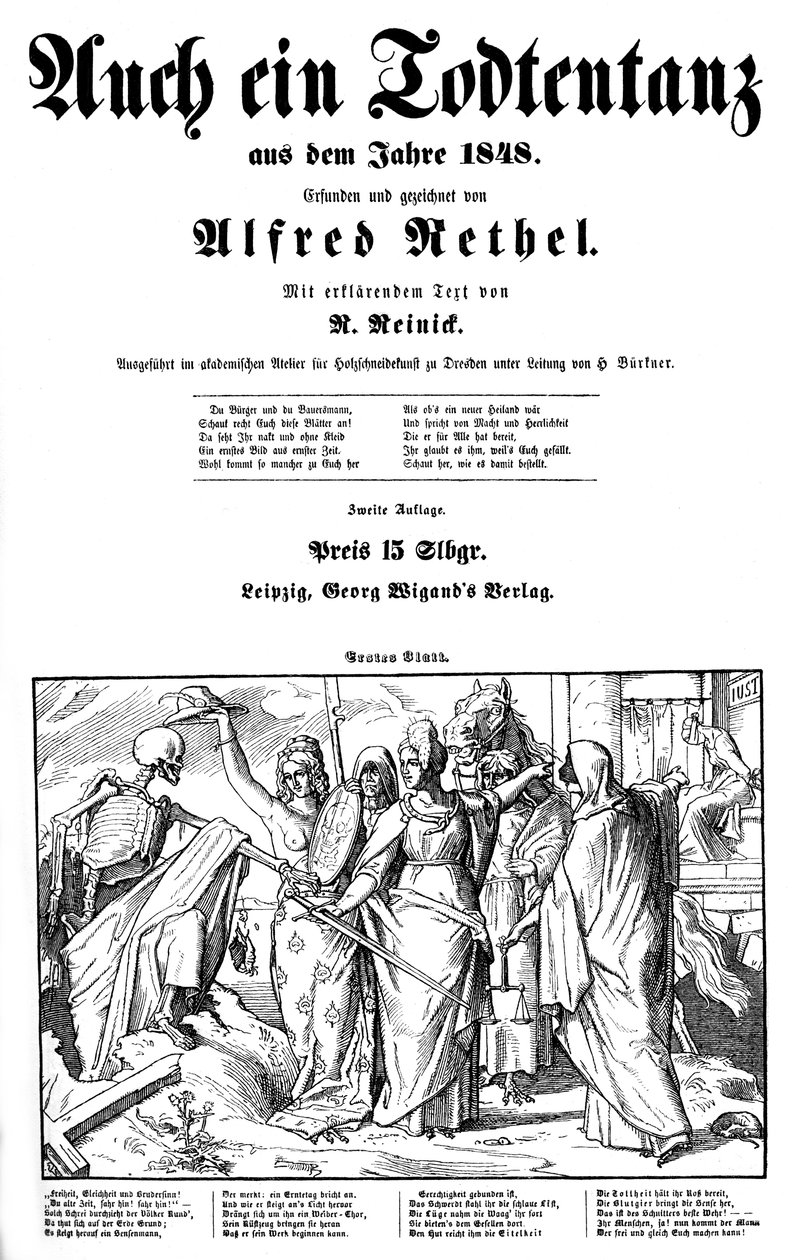 Totentanz 1848: Kuolema lähetetään maan päälle tekijältä Alfred Rethel