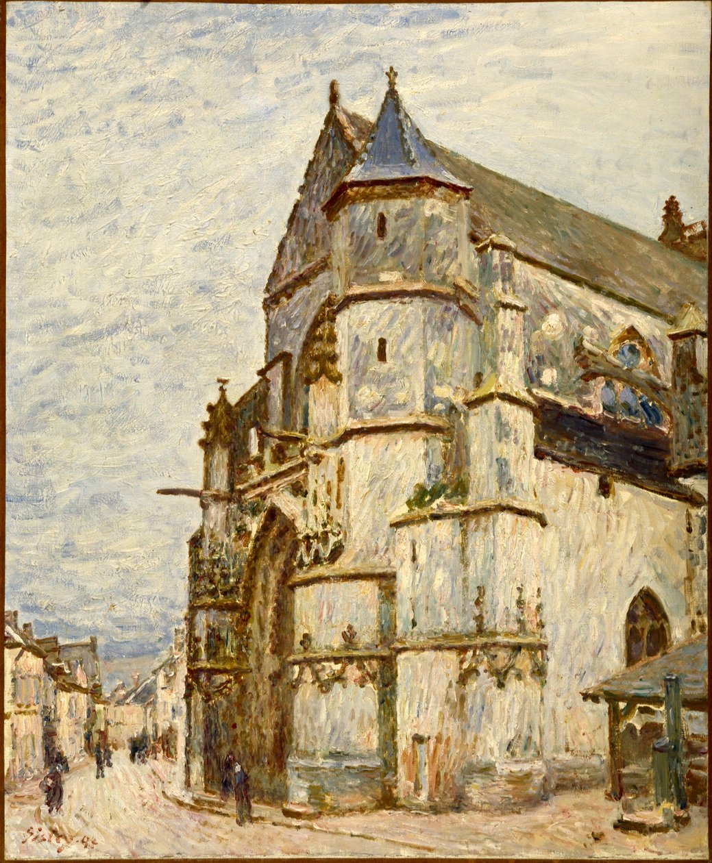 Moretin kirkko sateen jälkeen tekijältä Alfred Sisley