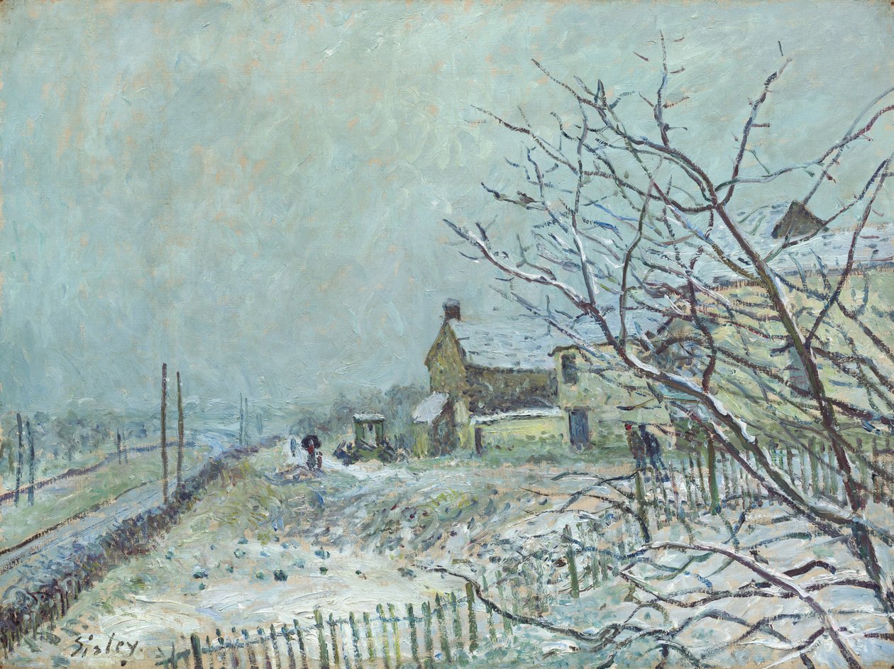 Ensimmäinen lumi Veneux-Nadonissa, 1878. tekijältä Alfred Sisley