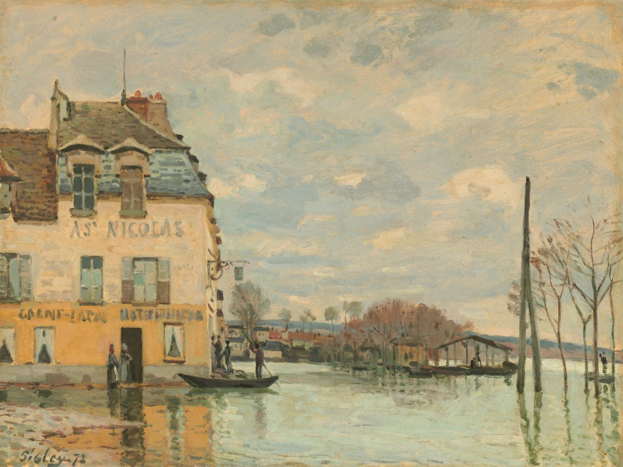 Tulva Port-Marlyssa, 1872. tekijältä Alfred Sisley