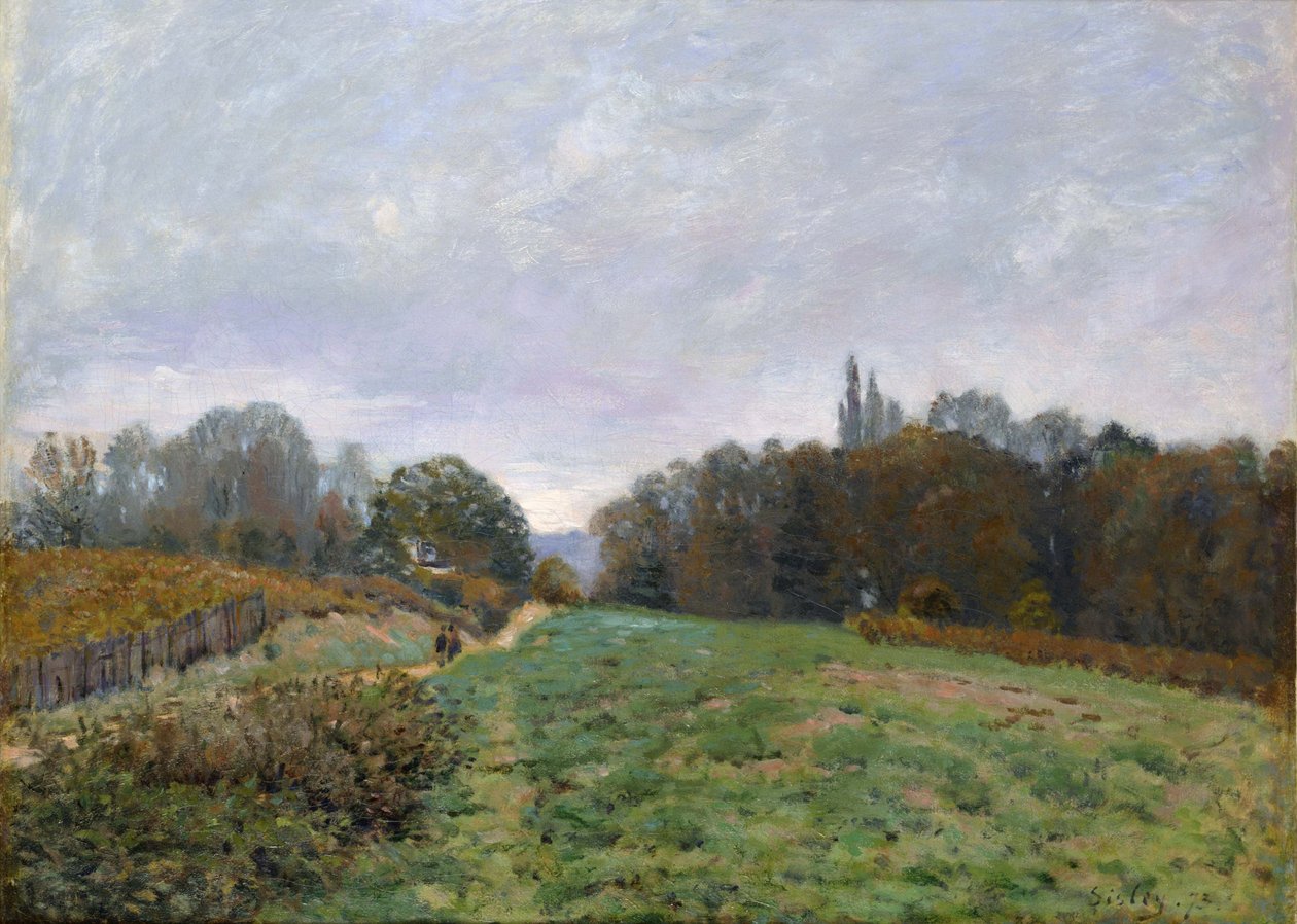 Maisema Louveciennesissä, 1873 tekijältä Alfred Sisley