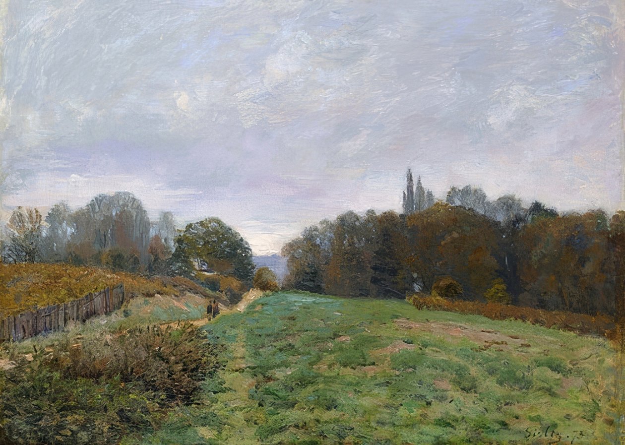 Maisema lähellä Louveciennesiä. 1873 tekijältä Alfred Sisley