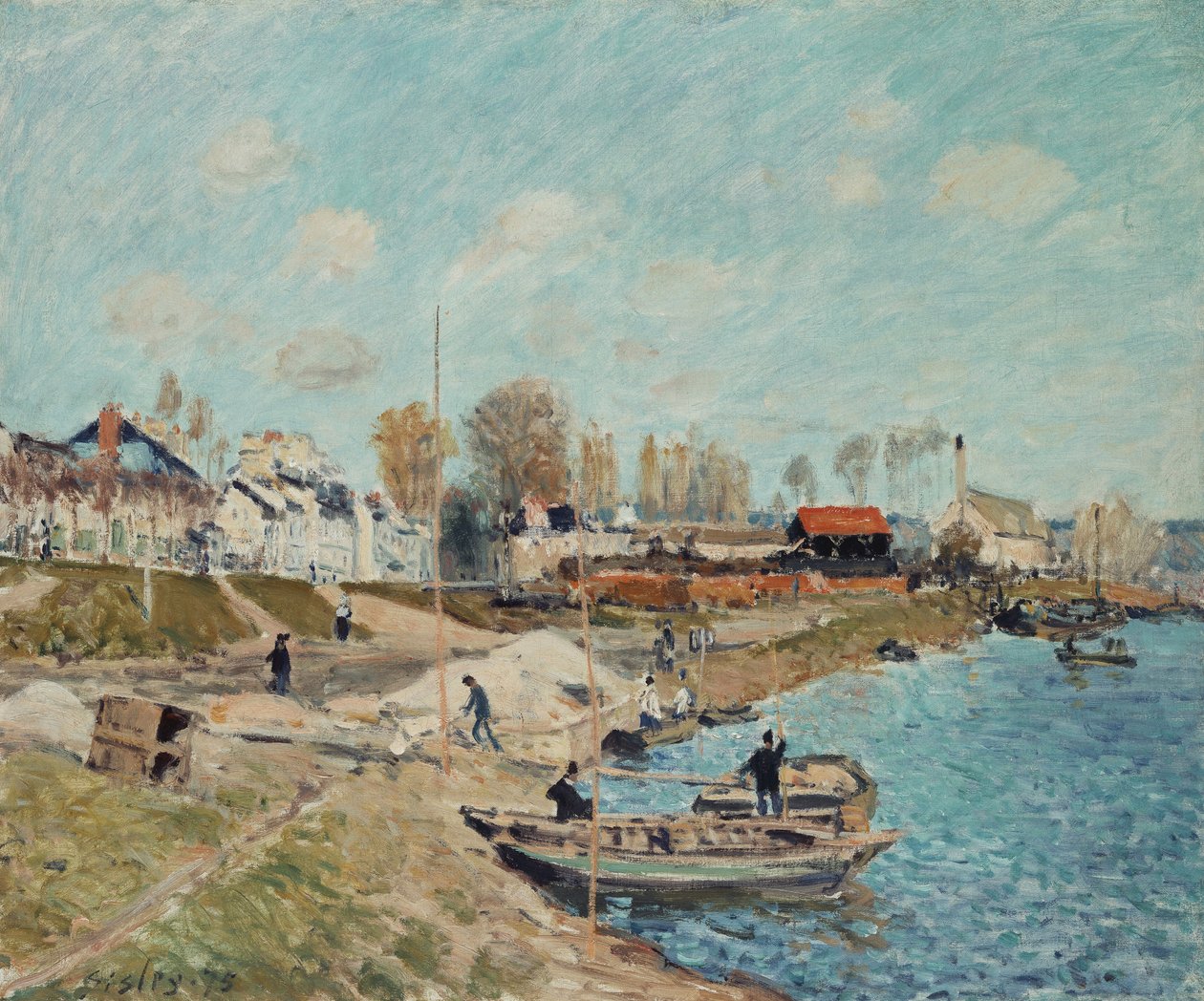 Sand on the Quay, 1875 tekijältä Alfred Sisley