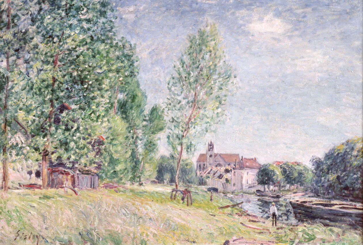 Rakennuspiha Matratissa, Moret-sur-Loingissa tekijältä Alfred Sisley
