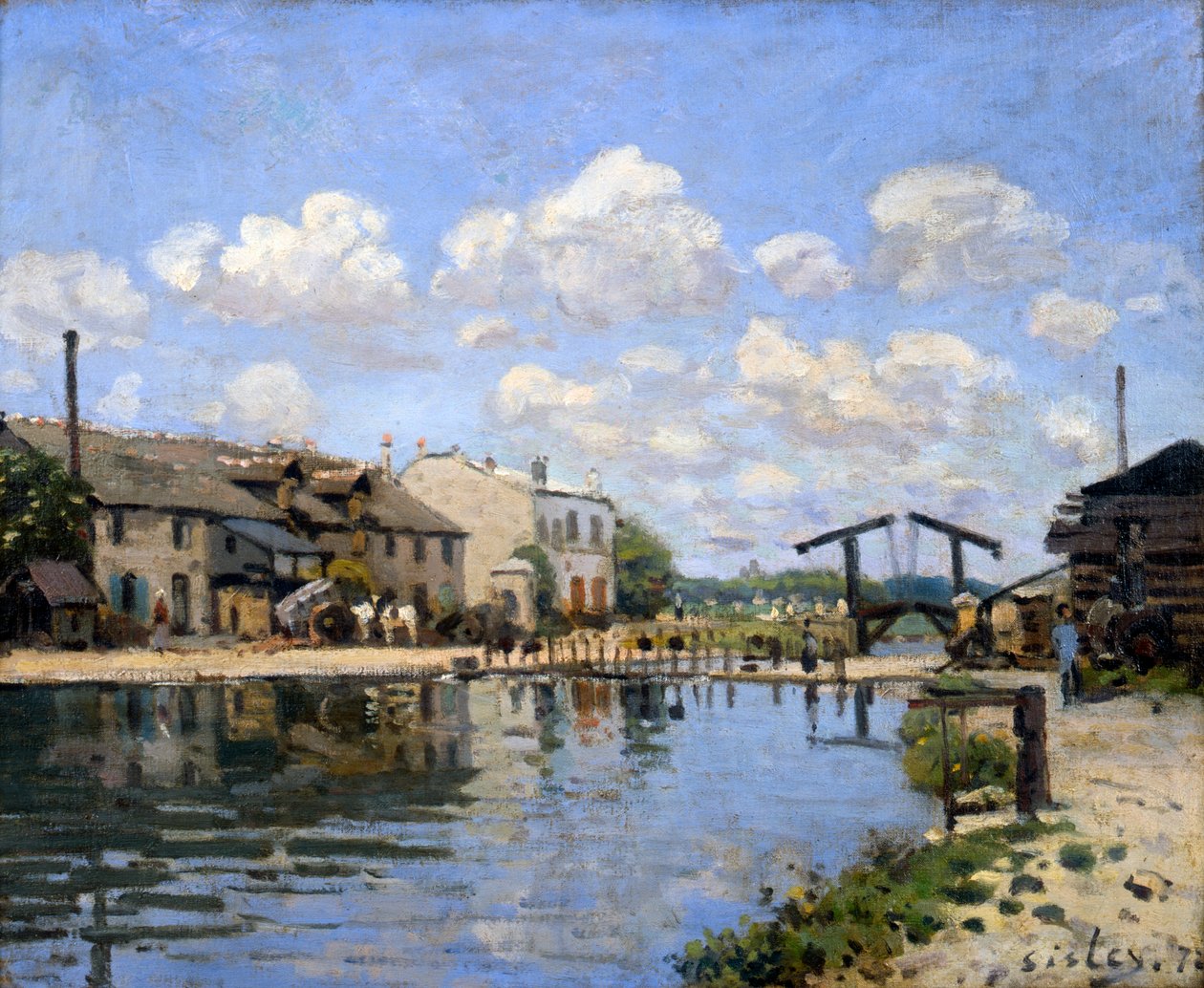 Canal Saint-Martin, Pariisi, 1872 tekijältä Alfred Sisley