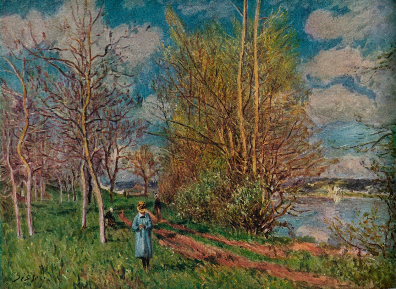 Pienet niityt keväällä, c1880-1 tekijältä Alfred Sisley