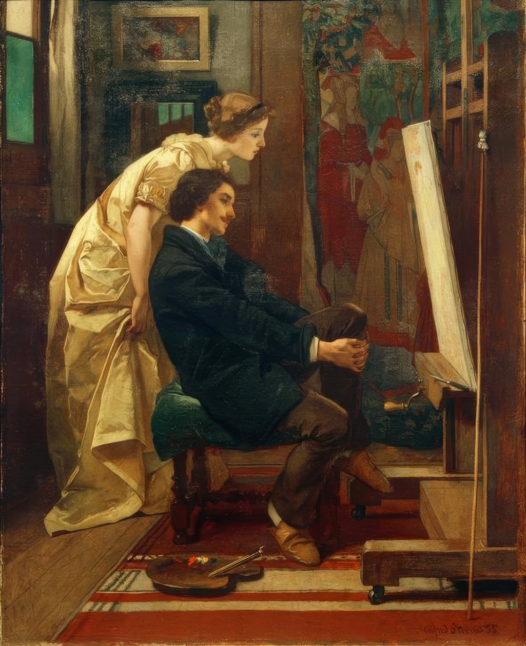 A.Stevens, Der Maler ja sein Modell tekijältä Alfred Emile Stevens