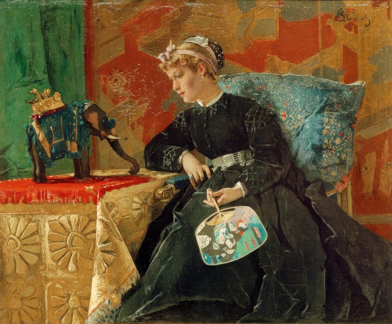 A.Stevens, jos Pariisissa tekijältä Alfred Emile Stevens