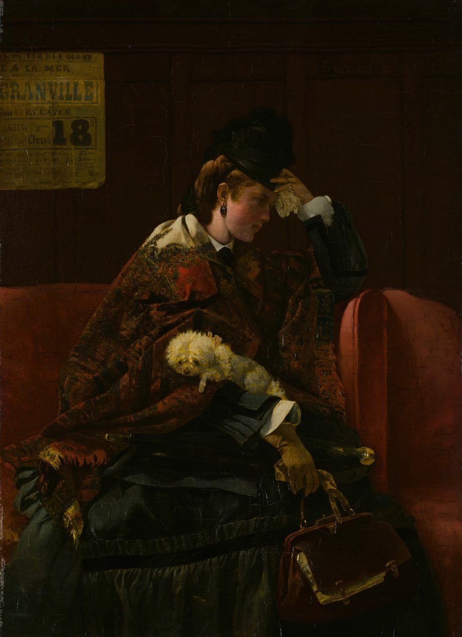 Rautatieasemalla, n. 1874. tekijältä Alfred Emile Stevens