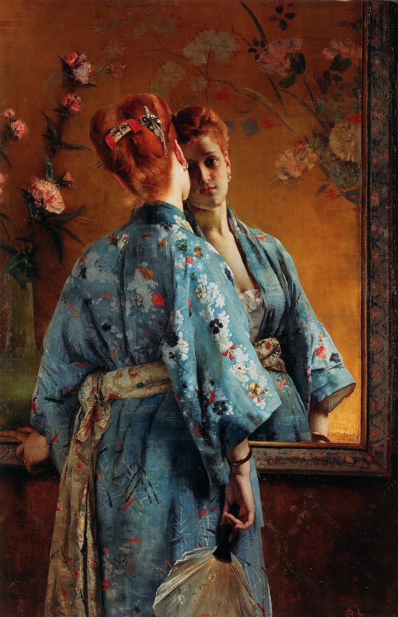Japanilainen Parisienne, noin 1871-1874. tekijältä Alfred Emile Stevens