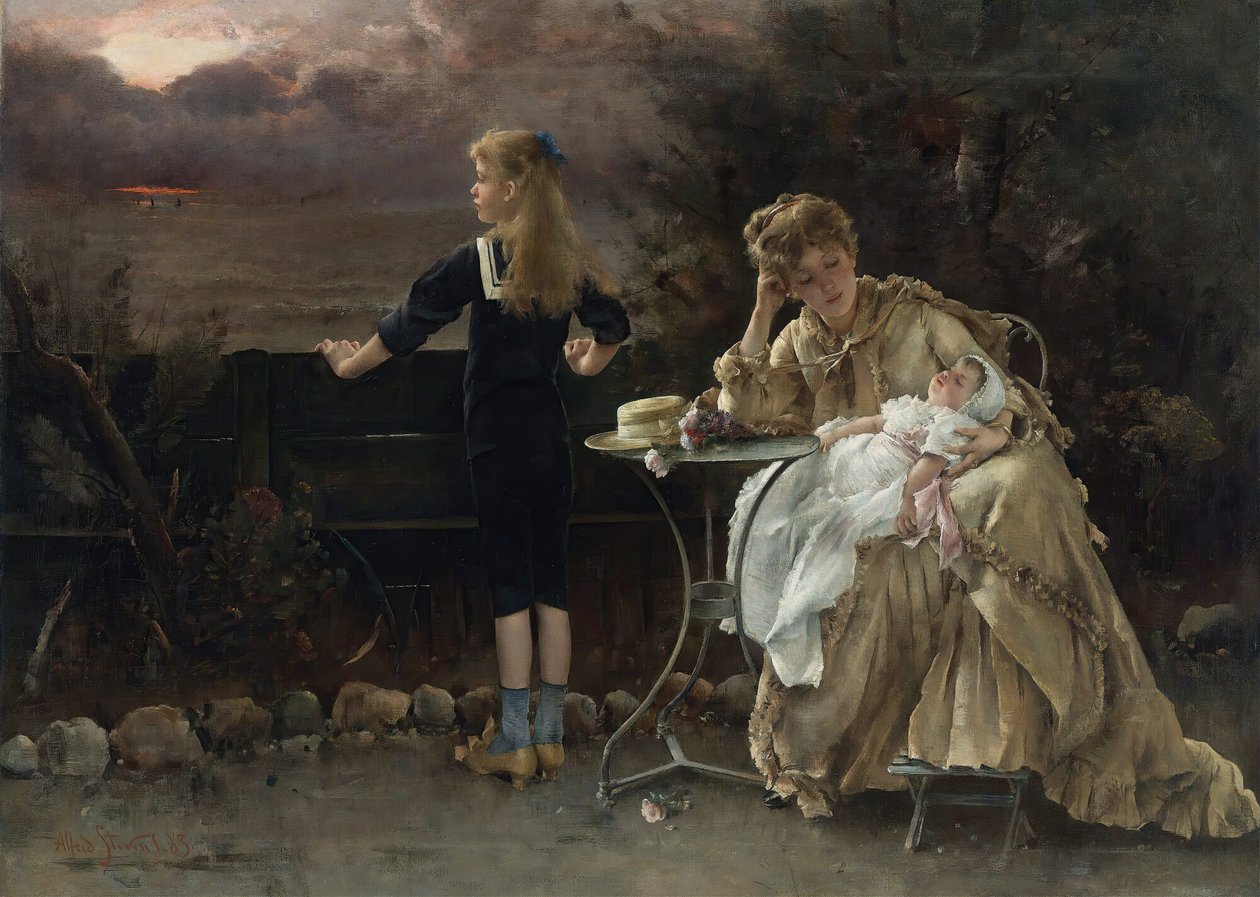 Äiti ja hänen lapsensa, 1883. tekijältä Alfred Emile Stevens