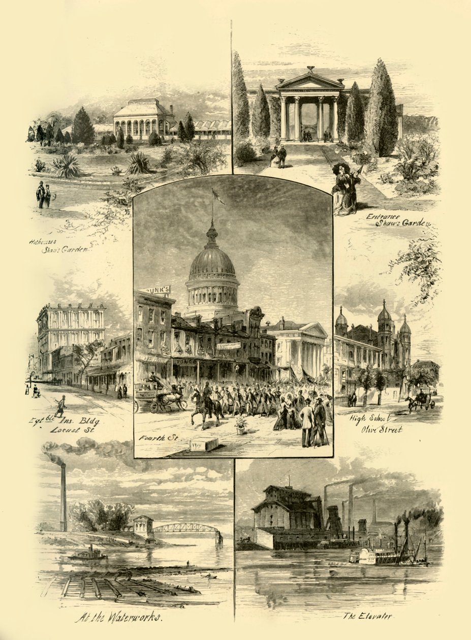 "Scenes in St. Louis", 1874. tekijältä Alfred Rudolph Waud