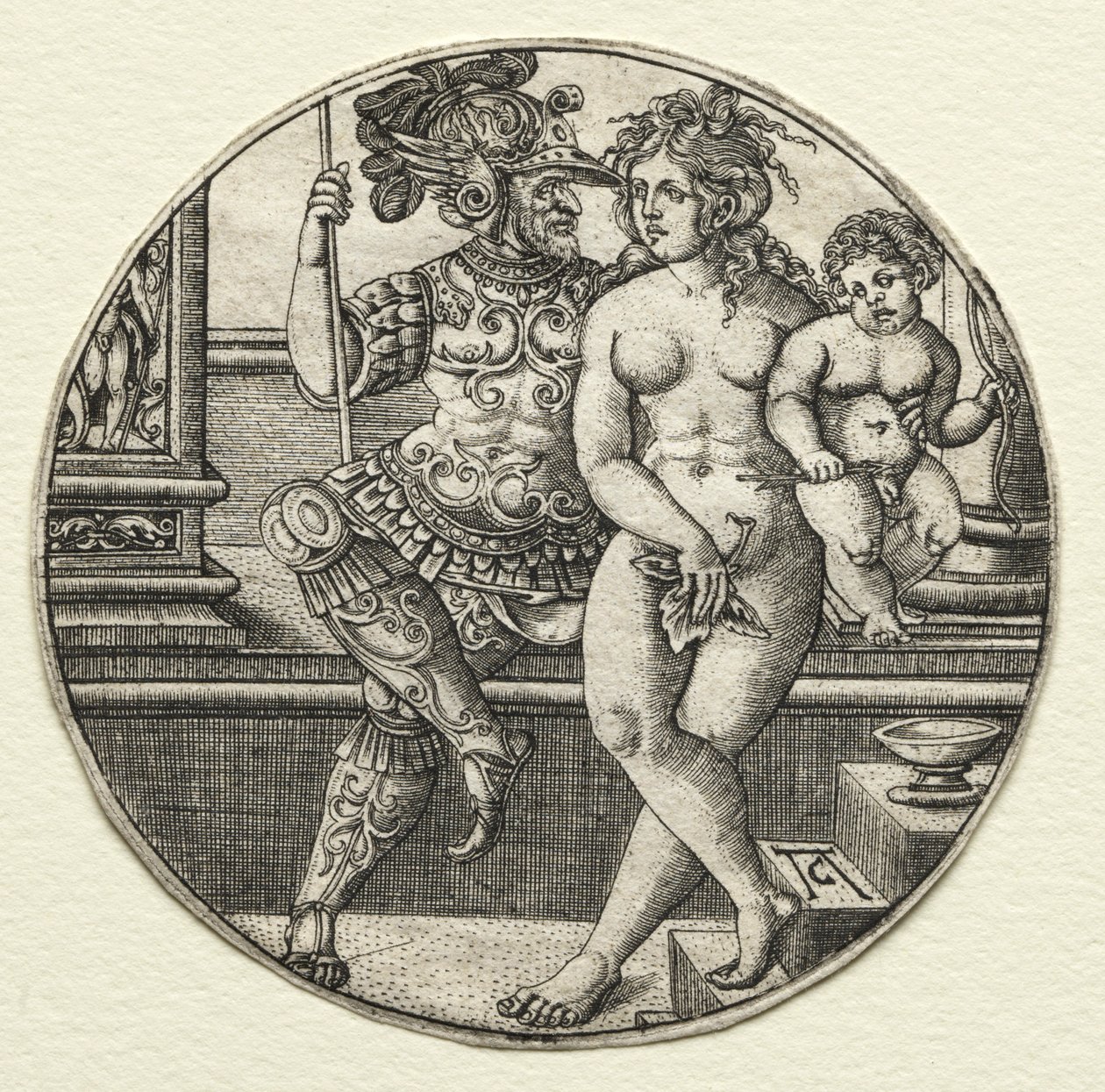 Mars, Venus ja Cupid, 1520-luku. tekijältä Allaert Claesz