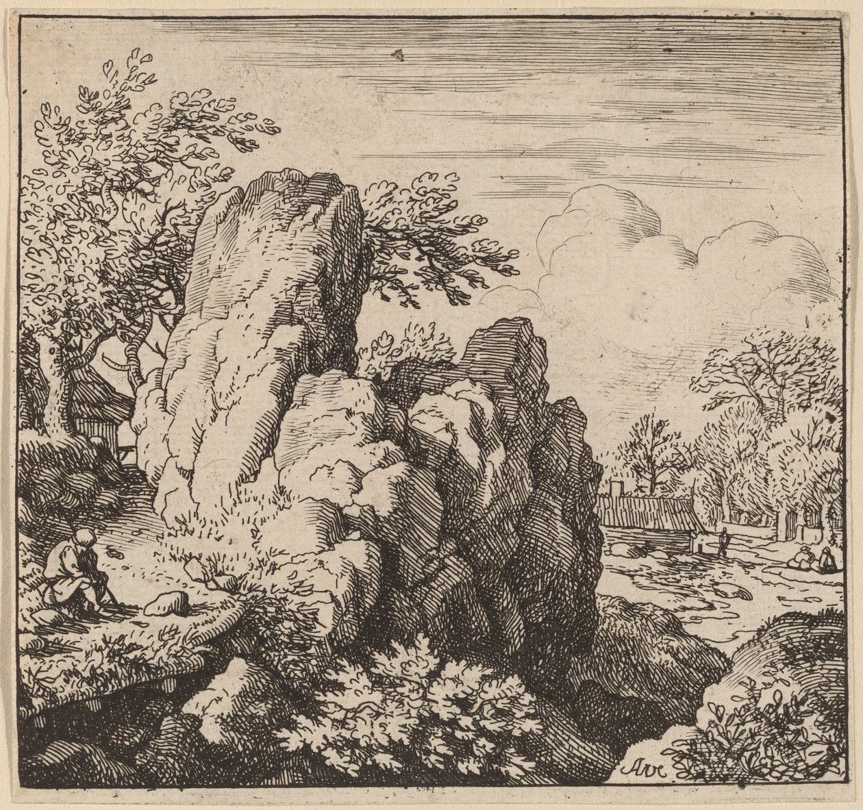Suuri kivi, luultavasti n. 16451656. tekijältä Allart van Everdingen