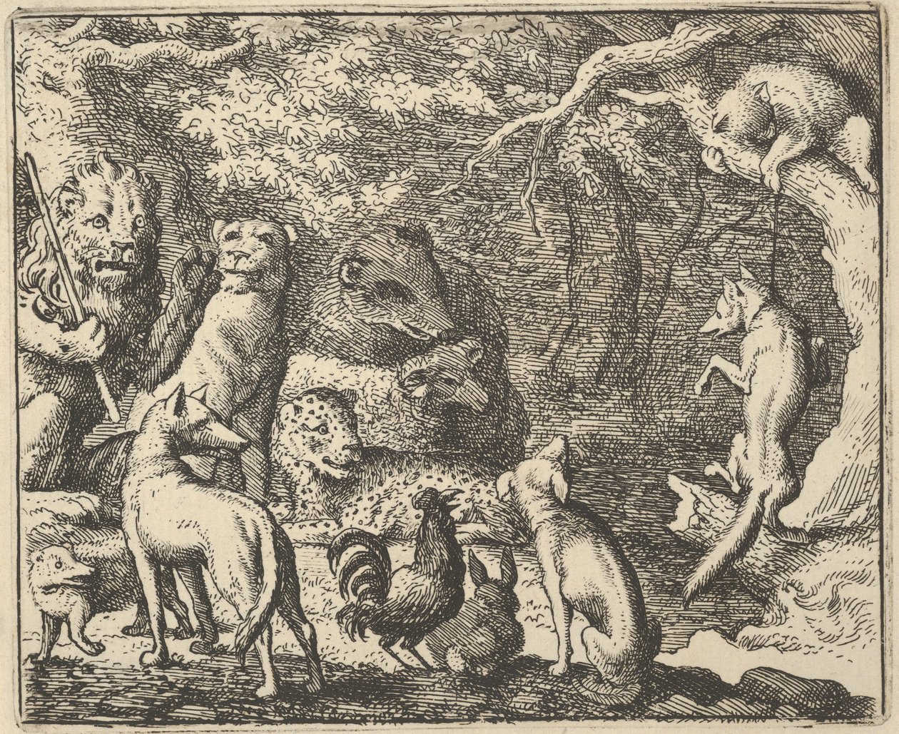 Renard pyytää tunnustusta, 1650-75. tekijältä Allart van Everdingen