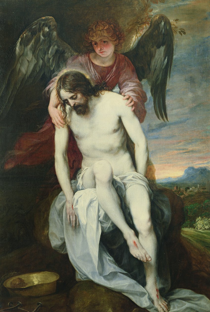 Kuollut Kristus enkelin tukemana, n. 1646-52 tekijältä Alonso Cano