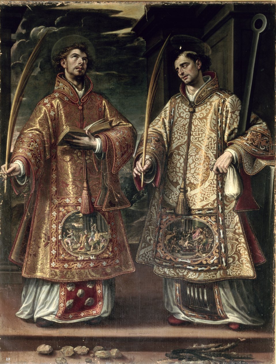 St. Lawrence ja St. Stephen, 1580 tekijältä Alonso Sánchez Coello