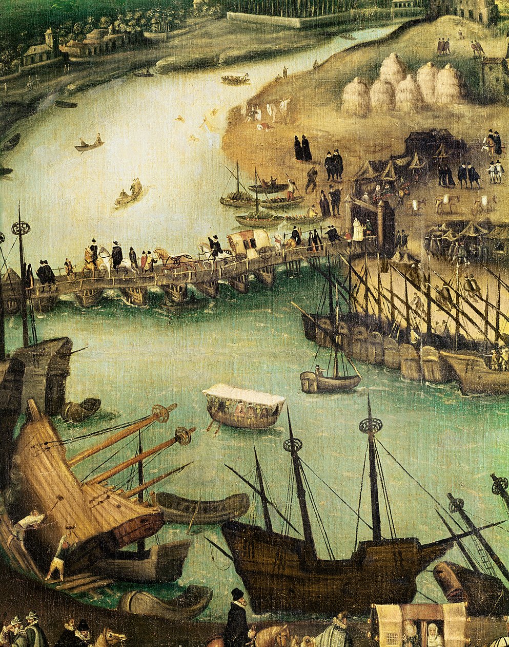 Sevillan satama, noin 1590 (yksityiskohta) tekijältä Alonso Sánchez Coello