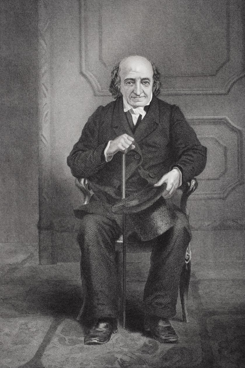 Albert Gallatinin (1761-1849) muotokuva (litho) tekijältä Alonzo Chappel