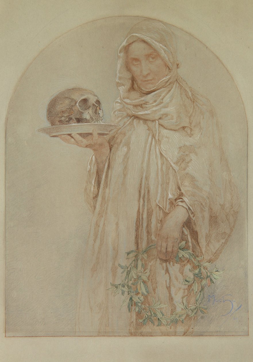 Kallo, 1929 (pastelli ja muste paperille) tekijältä Alphonse Mucha