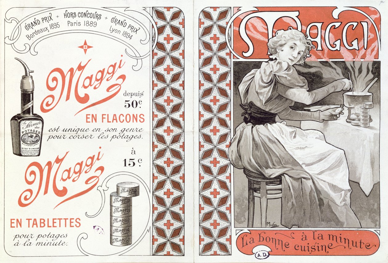 Maggin mainos, 1800-luvun loppu tekijältä Alphonse Mucha