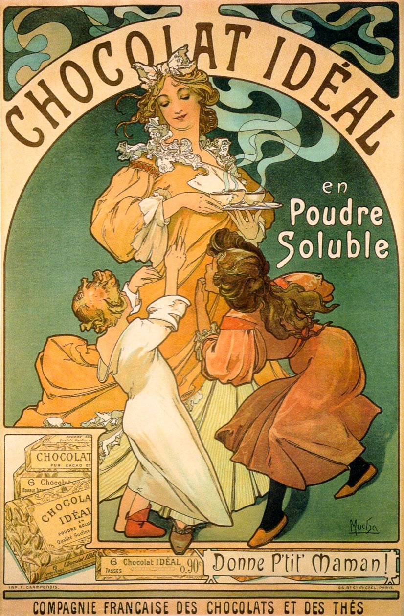 Affiche Chocolat tekijältä Alphonse Mucha