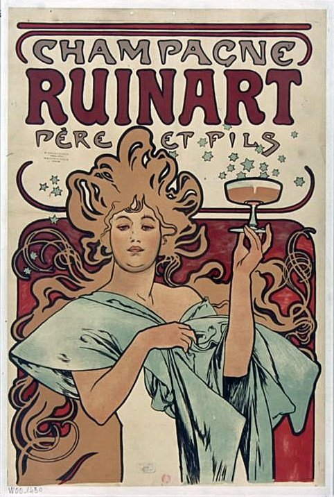 Samppanja Ruinart tekijältä Alphonse Mucha
