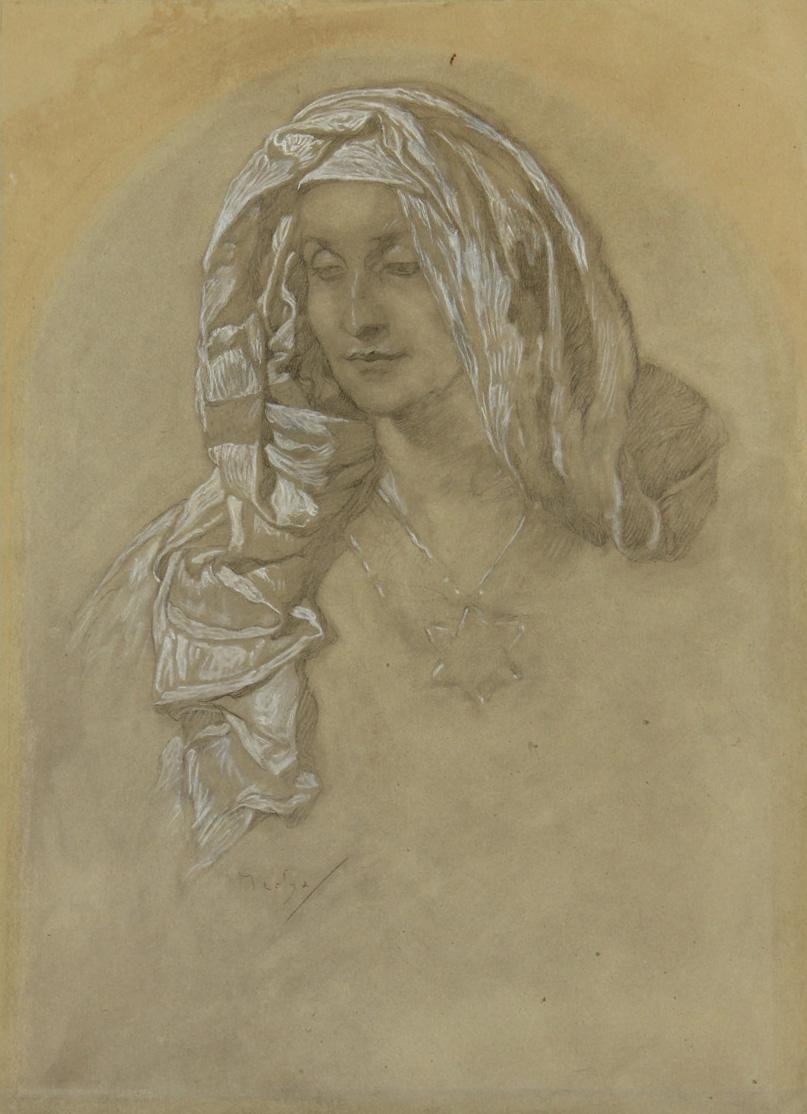 Porträt eines Mädchens tekijältä Alphonse Mucha
