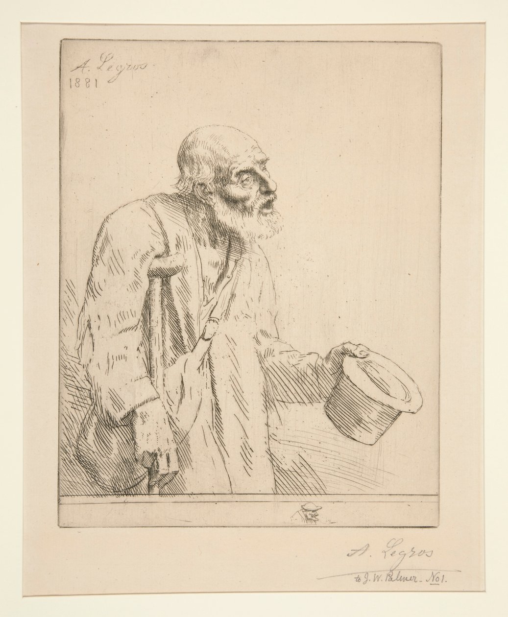 Kerjäläinen kainalosauvoilla tekijältä Alphonse Legros