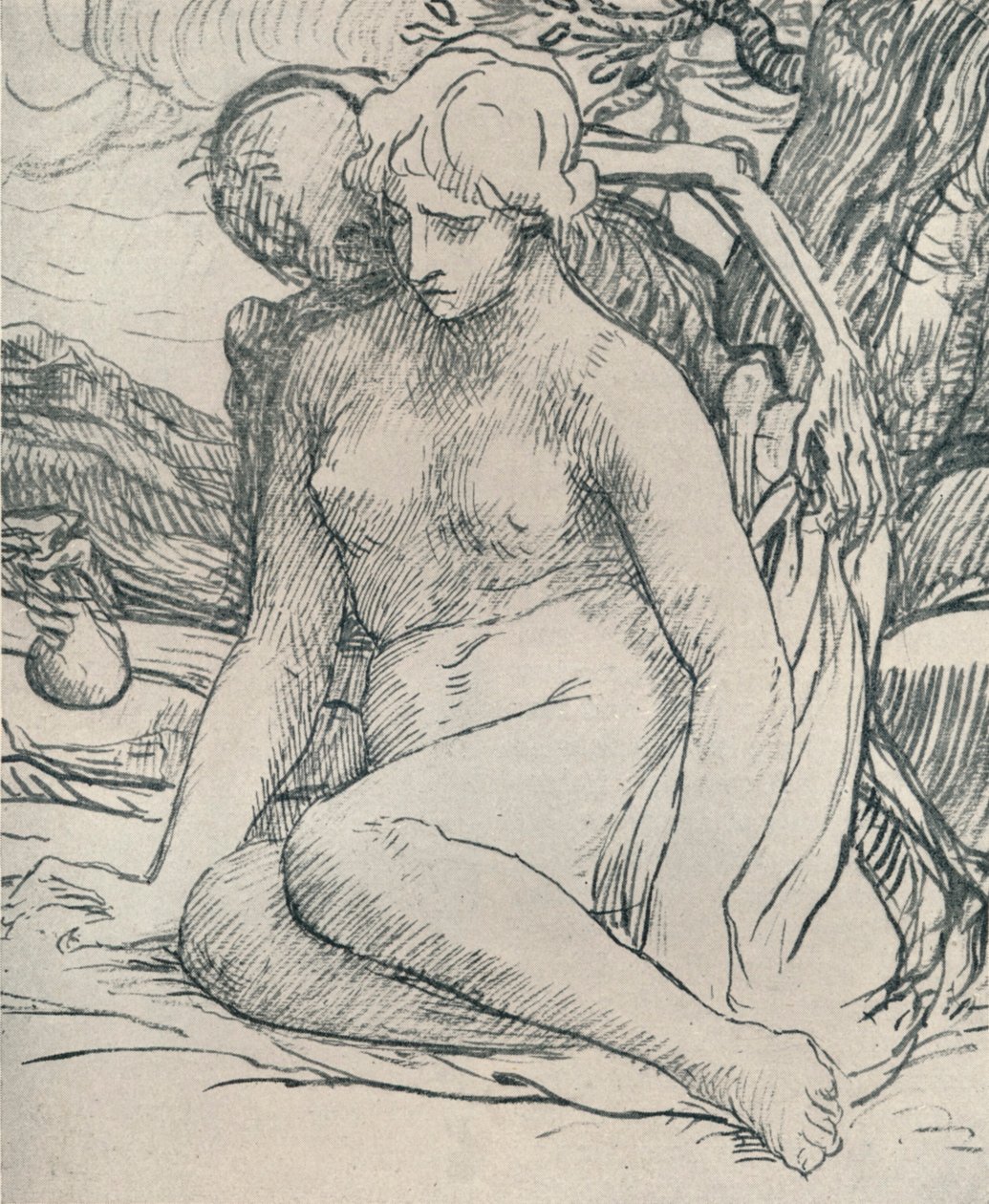 Death the Wooer, c1895, 1923 tekijältä Alphonse Legros